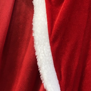 Capa de terciopelo con capucha de longitud <span class=keywords><strong>completa</strong></span> Navidad Santa Claus felpa ajuste atar capa roja vacaciones Cosplay disfraz para mujeres niñas - Product Image 4
