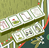 En gros, Jeux de tuiles de Mahjong en acrylique de luxe, à motif de clubs de golf, thème vert, style Mahjong américain, anti-décoloration, pour le divertissement