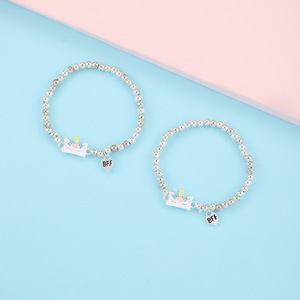 Bracelet Licorne Dessin Animé Fait Main pour Enfants, Perles Élastiques à Gouttes d'Huile, Vente Chaude - Product Image 5