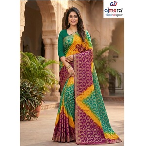 Sari en coton Ajmera Suti de Ajmera Fashion Limited, mode ethnique, élégant, doux, imprimé, traditionnel, pour femmes, pour fêtes, Diwali, mariages - Product Image 1