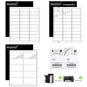 A4 label self adhesive paper precut sticker bar code label sheets 8.5x11" address labels with factory price for inkjet printer