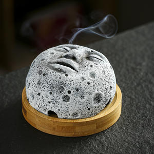 2025 nordique décoratif brûleur d'encens porte-bâton d'encens ciment lune visage forme Palo Santo titulaire - Product Image 2
