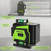 Niveau laser vert 4D 16 points en gros avec affichage numérique, résistant aux chutes, en alliage, pour extérieur, qualité industrielle, électronique
