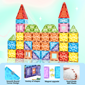 Bloques de Construcción Magnéticos Mágicos <span class=keywords><strong>Magnatiles</strong></span>, Juego de Baldosas 3D de Plástico, Desarrolla la Inteligencia, Edades 2-12, Regalos de Navidad para Niños y Niñas - Product Image 3