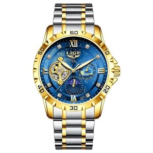 Reloj Mecánico Automático de Lujo para Hombre, con Esfera Estrellada, Visualización de 24 Horas, Fase Lunar, Resistente al Agua, Luminoso, con Movimiento de Esqueleto - Product Image 3