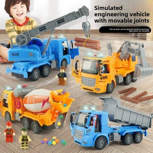 Camion à béton, camion à benne basculante, grue à béton, excavatrice, camion à benne basculante en plastique durable de grande taille Xinwan pour enfants garçons - Product Image 3