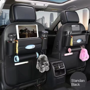 2024 Nieuwe Autostoel Rugleuning <span class=keywords><strong>Organizer</strong></span> Tas Universele Pu Lederen Multifunctionele Opbergdoos Autostoel Anti Kick Pad Voor Kinderen - Product Image 1