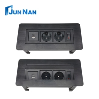 Modules de prises personnalisables encastrables pour bureau, 2 prises électriques avec USB, mobilier de bureau, prise électrique manuelle escamotable