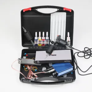 Pistol Tato Populer Mesin Putar Profesional Set Kit Lengkap dengan Tinta Tato