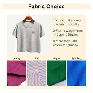 Wholesale High Quality Combed Cotton T Shirt Crew Neck Plain Casual Cropped <b>Loose</b> Fit Street Screen Print Summer Crop <b>Top</b> <b>Women</b> - Product Image 2