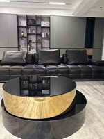 Table basse moderne en verre trempé, rotative et pliable, style luxe léger, extensible, pour salon, usage domestique, table d'appoint de canapé