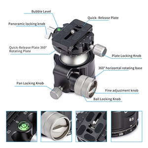 Cayer Đầu Bi Ba Chân Toàn Cảnh 360 Chuyên Nghiệp Bằng Nhôm B5 54Mm Cho Máy Ảnh, Đầu Bi Tải 15KG - Product Image 5