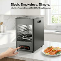 Grill à steak électrique commercial 800C, four à barbecue infrarouge haute température, gril amovible en acier inoxydable, commande tactile, portable