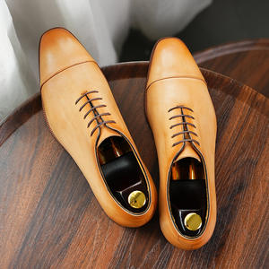 Nouvelles chaussures habillées en cuir véritable pour hommes, à la mode, avec dentelle, chaussures de bureau décontractées, chaussures en cuir décontractées pour hommes - Product Image 4