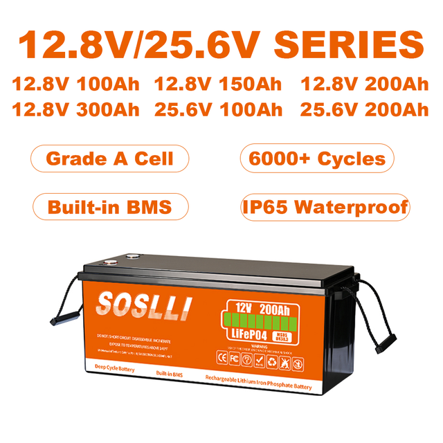 Battery 12V 24V 30Ah 100Ah 200Ah 300Ah 400Ah 500Ah 600Ah 700Ah 800Ah 1000Ah Lifepo4 Lithium Battery for Agm Car Truck Battery