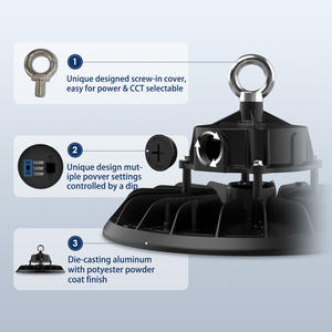 100W 150W 200W 120-277 Vac UFO House Carcasa de aluminio de alto <span class=keywords><strong>lumen</strong></span> Lente de PC Almacén Iluminación UFO High Bay Light - Product Image 2