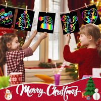 Boîte de 100 feuilles de papier à gratter arc-en-ciel, notes à gratter DIY pour enfants, jouet éducatif de bricolage et de dessin