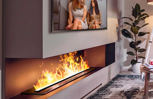 Cheminée à vapeur atomisante 3D de luxe avec couleur et luminosité de flamme LED réglables, cheminée décorative d'intérieur autoportante - Product Image 4