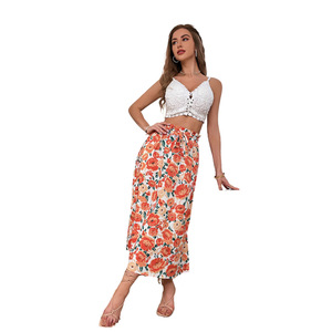 Falda Midi con Estampado de Leopardo para Mujer, Estilo Europeo Americano, Elegante, Ajustada, Sencilla, Informal, de Longitud Media - Product Image 4