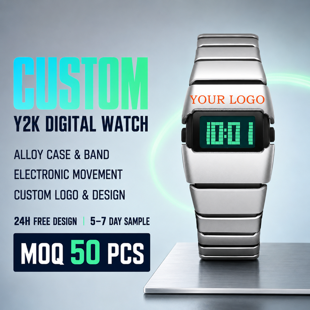 Private Label Futuristic LED Digital Watch OEM Custom Brand Alarm Function Cyberpunk Style Custom Logo Watches for Men