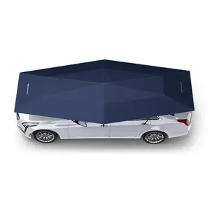 Payung naungan matahari mobil remote control listrik 4.8m Oxford Navy kualitas tinggi untuk kanopi tenda desain mobil untuk perlindungan matahari uv