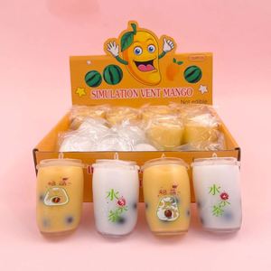 ของเล่นซิลิโคนน่ารักบรรเทาความเครียดสำหรับทุกเพศ ของเล่นบีบฟองสบู่ตลกๆ ของเล่นนุ่มลดความเครียดรูปผลไม้และแก้ว - Product Image 2