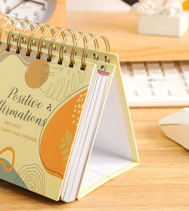 5.5*5.3 inch dễ thương bàn lịch tùy chỉnh hàng ngày lật lịch với trích dẫn đầy cảm hứng với hộp - Product Image 5