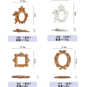 European Victorian Style Resin Mini Angel Oval Photo <b>Frame</b> Jewelry Display Wall Mount Diy Craft Gift For Couples Friends - Product Image 3
