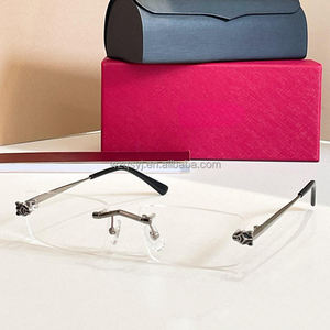 نظارات طبية فاخرة جديدة عالية الجودة من التيتانيوم النقي مضادة للضوء الأزرق بدون إطار - Product Image 2