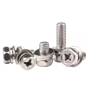 Boulon hexagonal à empreinte cruciforme avec indentation, rondelle de blocage à bobine unique et assemblages de rondelles lisses-Approuvé CE - Product Image 6