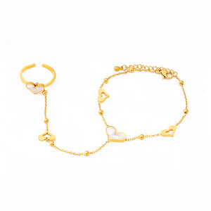 Pulseras de Dedo de Acero Inoxidable 316L que No se Deslustran, Chapadas en Oro PVD de 14k y 18k, Cadena de Mano para Novia, Anillo de Pulsera para Mujer - Product Image 6