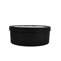 Caja de Regalo Redonda de Cartón Negro con Ventana Transparente para Ramos de Boda, Arreglos Florales, Impresión de Color y Logotipo Personalizados