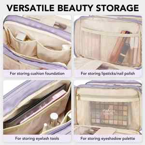 Travel Makeup <b>Bag</b> for Women Fashion Large Capacity Pouch Open Flat Cosmetic Portable Organizer - Product Image 5