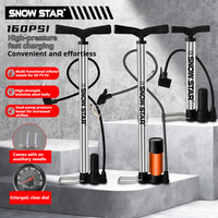 Pompe à pied haute qualité 160 PSI avec manomètre, valve Schrader pour vélo, pompe à air portable pour pneus de vélo