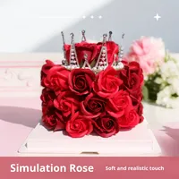 Bouquet de roses en savon élégant, emballage cadeau pour Noël, la Saint-Valentin, la remise des diplômes, le Nouvel An, Pâques, la fête des mères, Halloween