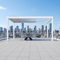 Pergola à toit automatique en aluminium 6063 T5, couleur personnalisée, avec volets latéraux, revêtement en poudre fluorocarbone, pavillon