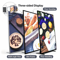 Boîtes lumineuses publicitaires LED pour affichage de menus sur table avec cadre fin et rétroéclairage uniforme pour café, restaurant, commerce de détail