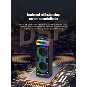 Loa tháp âm thanh nổi thương hiệu Trung Quốc, hệ thống âm thanh kép với loa trầm 10 inch, loa ngoài trời dành cho <span class=keywords><strong>DJ</strong></span>, hộp loa tiệc tùng với 2 micro không dây, loa Bluetooth - Product Image 2