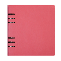 Classeur à 6 anneaux en spirale cachée avec impression de logo personnalisé Carnets de notes doublés de journal en cuir PU rose personnalisé avec reliure à feuilles mobiles