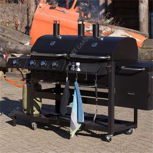 Barbecue de luxe à gaz et charbon de bois-Grilles en fonte Conception de chariot pour 5 personnes et plus, 112 pièces Accessoires pour jardin/cour - Product Image 1