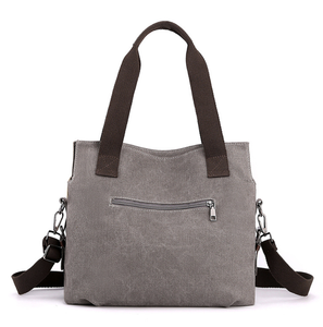 Vintage <b>Canvas</b> Tote <b>Bag</b> Contrast Color Block Shoulder Handbag <b>Large</b> Capacity Shopping Travel <b>Bag</b> for Women - Product Image 4