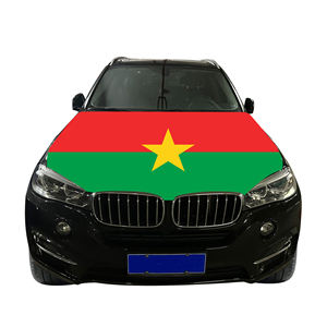Burkina Faso penutup mesin kap mobil nasional bendera 120x150cm 87% poliester + 13% spandeks kustom pabrik grosir kain elastis - Product Image 4