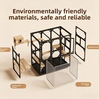 Villa modulaire pour chat avec porte latérale multi-démontable, grand espace et cabine cachette indépendante