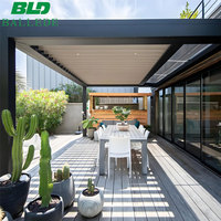 Kits de système de toiture à persiennes imperméables, gazebo extérieur, pergola bioclimatique en aluminium pour jardin