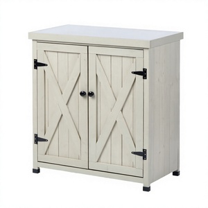 Banc de travail extérieur imperméable pour jardin, abri de rangement, table de travail extérieure en bois certifiée FSC, style classique - Product Image 4
