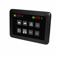 Panneau de commande intelligent 4 voies avec double affichage LCD de la tension, 80 ampères, boutons rétroéclairés et autocollants d'icônes marines pour bateau