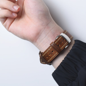 Sport luxe respirant en cuir véritable Vintage classique doux réglable vache Smart Band bracelets de montre confortables - Product Image 3