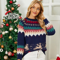 Vente en gros 2024 Pull de Noël moche personnalisé Pull en tricot vintage Ugly Cachemire Tenue de Noël Chandails tricotés pour femmes