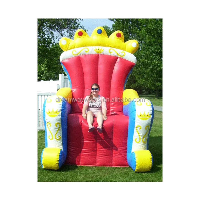 2022 गर्म बिक्री राजा सिंहासन inflatable कुर्सी, बच्चों के लिए विशाल inflatable सिंहासन