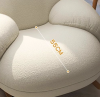 Fauteuil à bascule moderne en velours, capitonné, avec coussin, convertible en canapé-lit, pour la maison, le bureau, la chambre, la villa